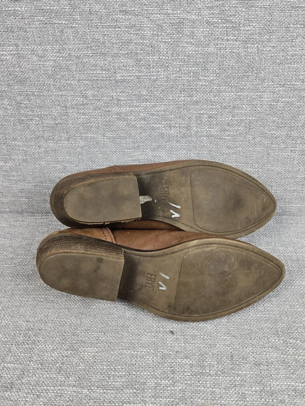 Frye Rowen Tan Leather Ankle Booties Womens Sz 8.5M